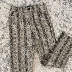 ZARA SNAKESKIN FAUX LEATHER PANTS STRAIGHT LEG HIGH RISE LIKE NEW!!! S